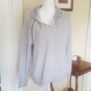 Tommy Bahama gray quater zip sweater M